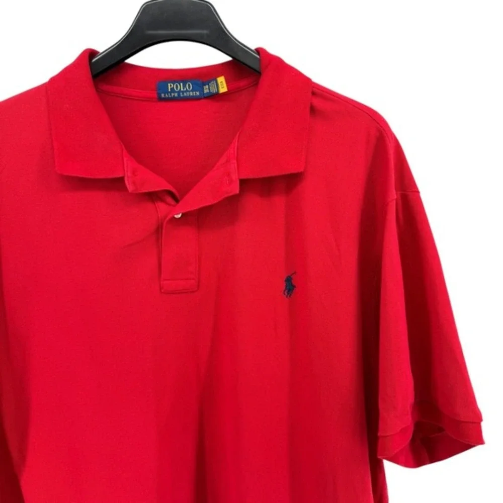Polo Ralph Lauren Mens 3XB Pre-Owned‎ Red Classic Fit Short Sleeve Polo Shirt